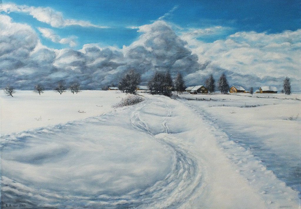 Деревенька . 50 х 70 холст. масло 2013 г..
