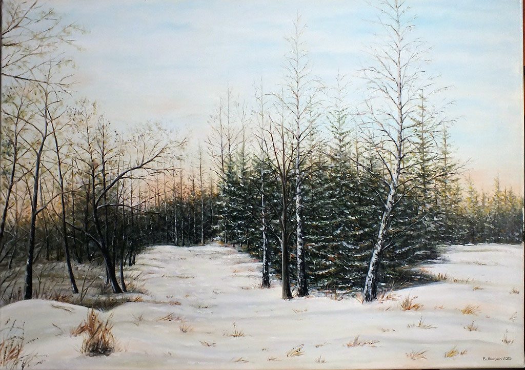 Зимнее утро. 50 х 70 холст. масло 2013 г.