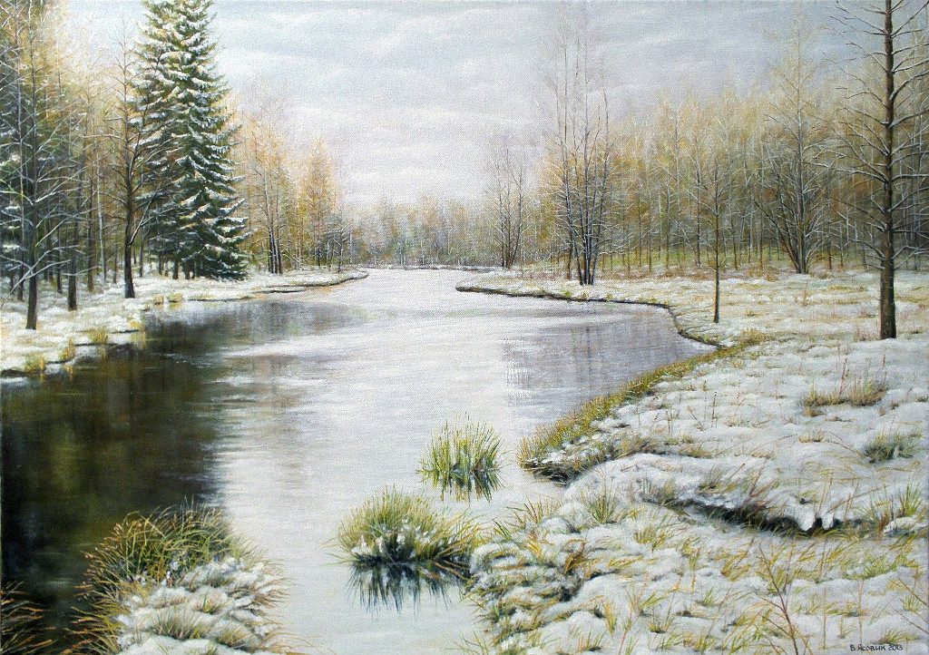 Проталины ... 50 х 70 холст . масло 2013 г.
